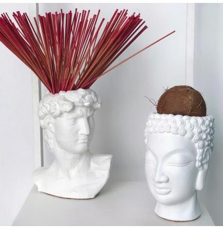 Скульптура вазон-органайзер "Будда" (белый)