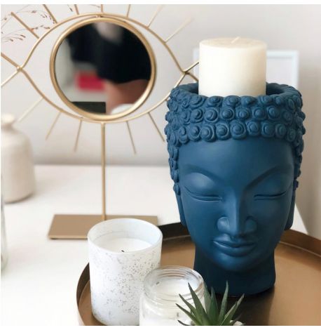 Скульптура вазон-органайзер "Будда" (темно-синий)