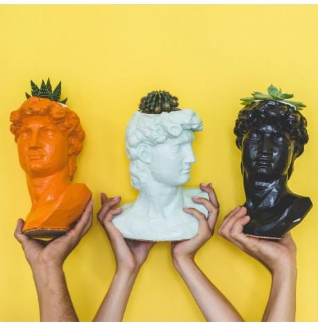 Скульптура вазон-органайзер "Давид" (оранжевый)