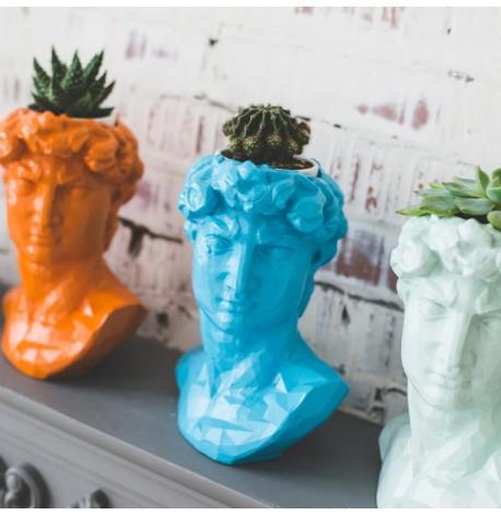 Скульптура вазон-органайзер "Давид" (оранжевый)