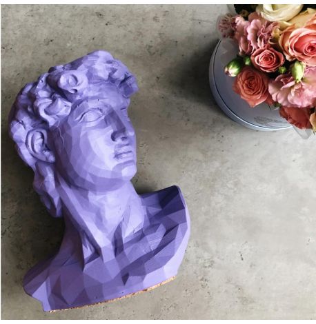 Скульптура вазон-органайзер "Давид" (фиолетовый)