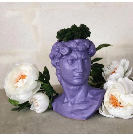Скульптура вазон-органайзер "Давид" (фиолетовый)