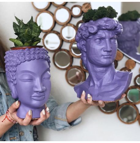 Скульптура вазон-органайзер "Давид" (фиолетовый)