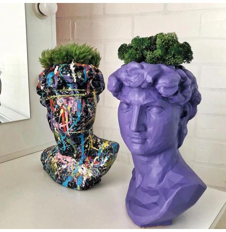 Скульптура вазон-органайзер "Давид" (фиолетовый)