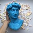 Скульптура вазон-органайзер "Давид" (светло-синий)