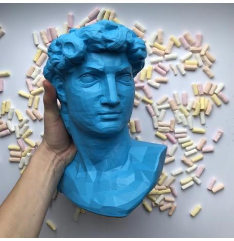 Скульптура вазон-органайзер "Давид" (светло-синий)