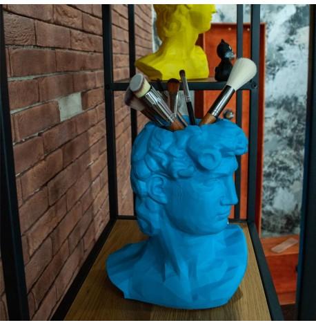 Скульптура вазон-органайзер "Давид" (светло-синий)