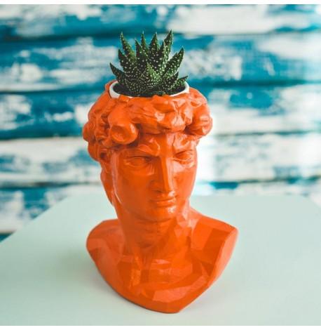 Скульптура вазон-органайзер "Давид" (оранжевый)