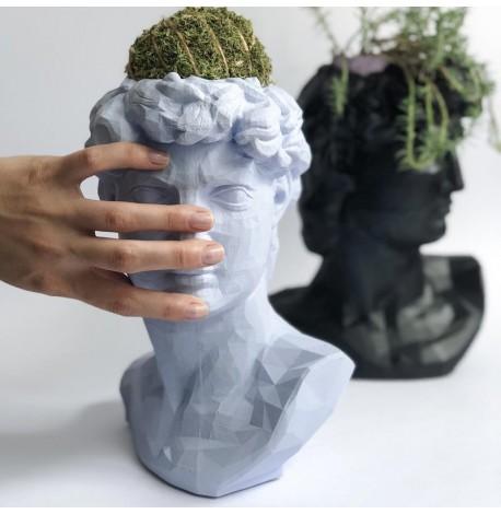 Скульптура вазон-органайзер "Давид" (голубой)