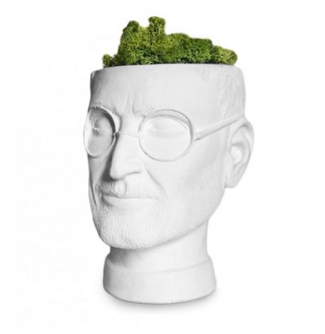 Скульптура вазон-органайзер "Стів Джобс" (білий)