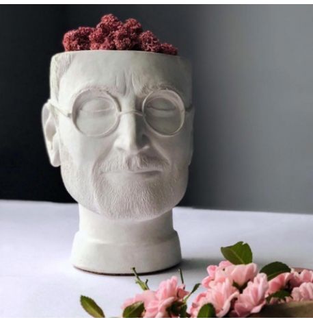 Скульптура вазон-органайзер "Стів Джобс" (білий)