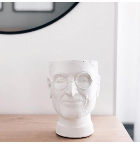 Скульптура вазон-органайзер "Стів Джобс" (білий)