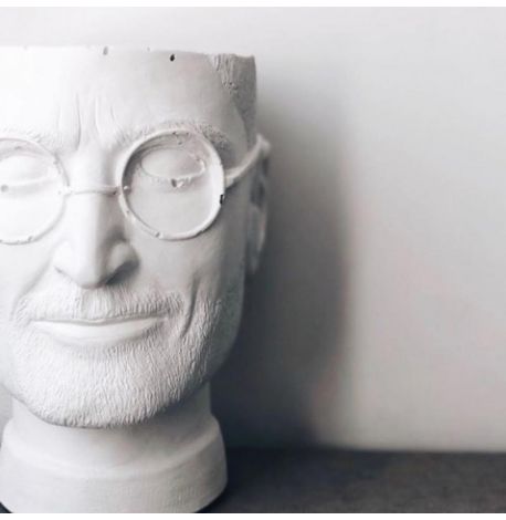 Скульптура вазон-органайзер "Стів Джобс" (білий)