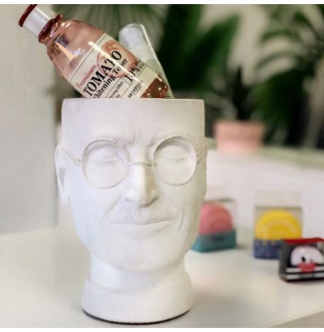 Скульптура вазон-органайзер "Стів Джобс" (білий)