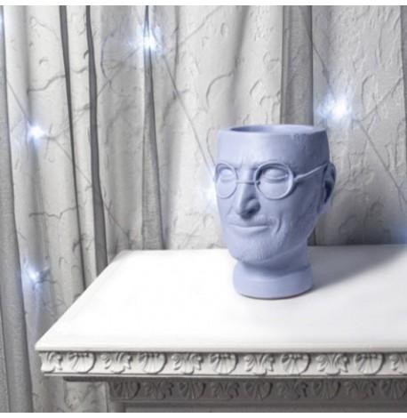 Скульптура вазон-органайзер "Стив Джобс" (голубой)