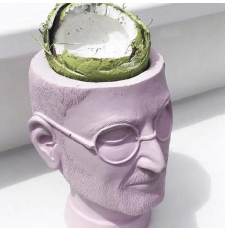 Скульптура вазон-органайзер "Стив Джобс" (светло-лиловый)