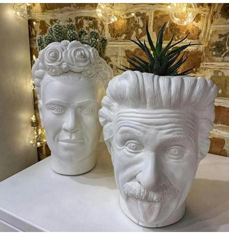 Скульптура вазон-органайзер "Ейнштейн" (білий)