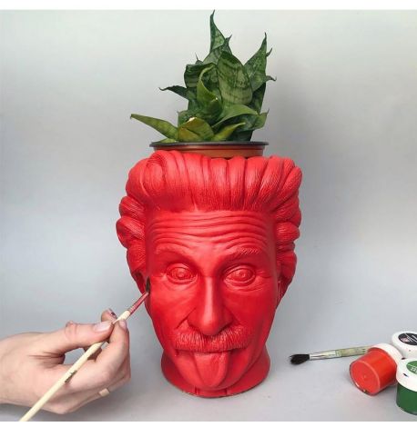 Скульптура вазон-органайзер "Эйнштейн" (красный)