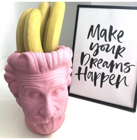 Скульптура вазон-органайзер "Ейнштейн" (рожевий)