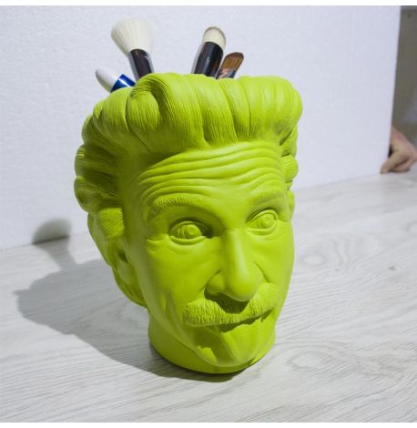 Скульптура вазон-органайзер "Эйнштейн" (салатовый)