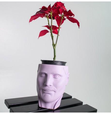 Скульптура вазон-органайзер "Фредди Меркьюри" (светло-лиловый)