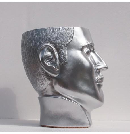 Скульптура вазон-органайзер "Фредди Меркьюри" (серебристый)