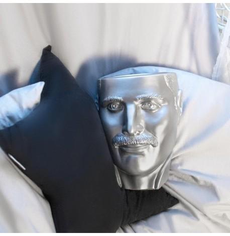 Скульптура вазон-органайзер "Фредди Меркьюри" (серебристый)