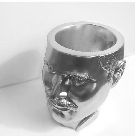 Скульптура вазон-органайзер "Фредди Меркьюри" (серебристый)