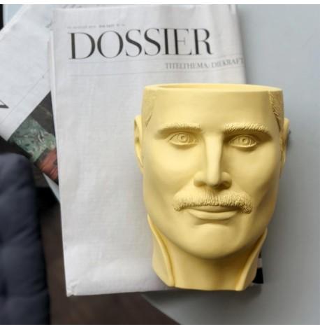 Скульптура вазон-органайзер "Фредді Меркьюрі" (жовтий)