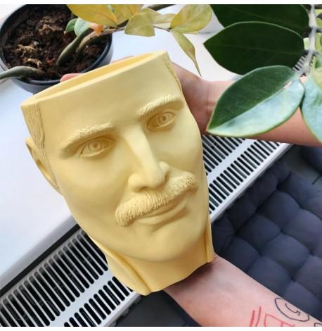 Скульптура вазон-органайзер "Фредді Меркьюрі" (жовтий)