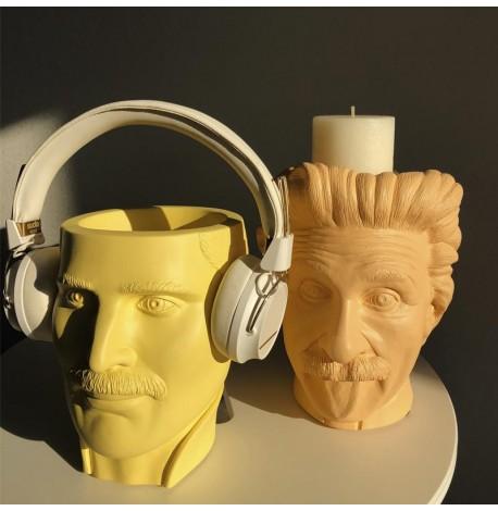 Скульптура вазон-органайзер "Фредді Меркьюрі" (жовтий)