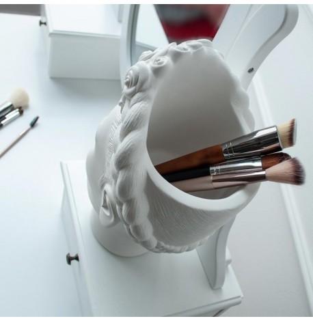 Скульптура вазон-органайзер "Фріда Кало" (білий)