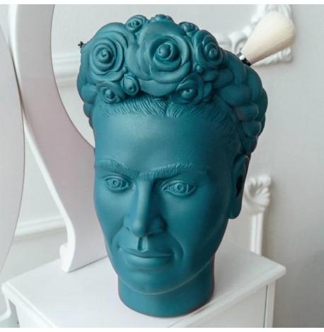 Скульптура вазон-органайзер "Фрида Кало" (бирюзовый)