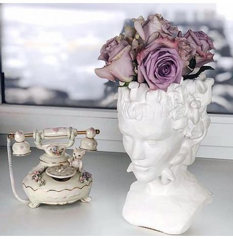 Скульптура вазон-органайзер "Медуза Горгона" (білий)