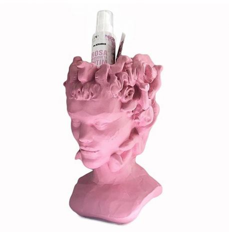 Скульптура вазон-органайзер "Медуза Горгона" (розовый)