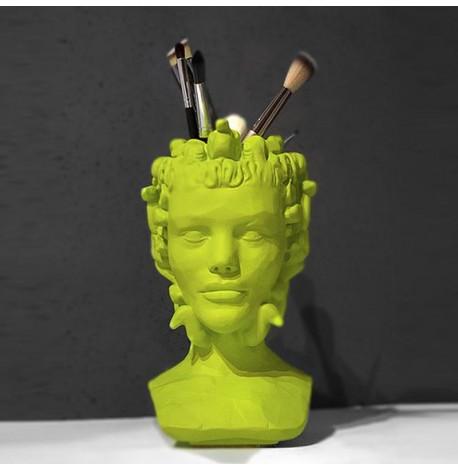 Скульптура вазон-органайзер "Медуза Горгона" (салатовый)