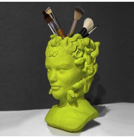 Скульптура вазон-органайзер "Медуза Горгона" (салатовый)