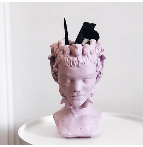 Скульптура вазон-органайзер "Медуза Горгона" (светло-лиловый)