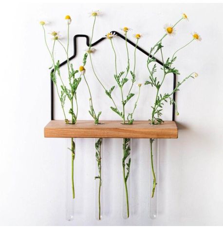 Настенная полка «Домик» с 4-мя вазами