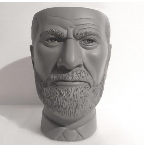 Скульптура вазон-органайзер "Зигмунд Фрейд" (серый)