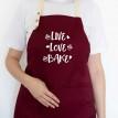 Фартух Live. Love. Bake (бордовий)