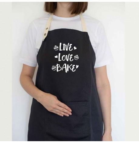 Фартук Live. Love. Bake (черный)