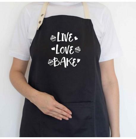 Фартук Live. Love. Bake (черный)
