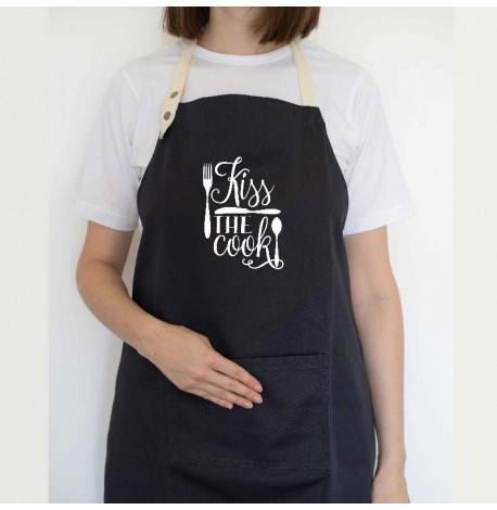 Фартух Kiss the cook (чорний)