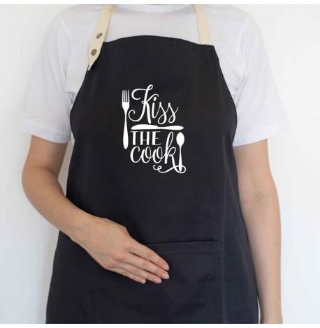 Фартух Kiss the cook (чорний)