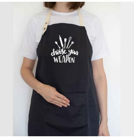 Фартук Choose your weapon (черный)