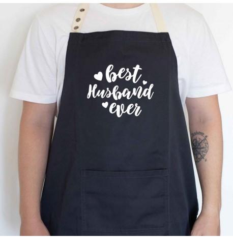 Мужской фартук Best husband ever (черный)