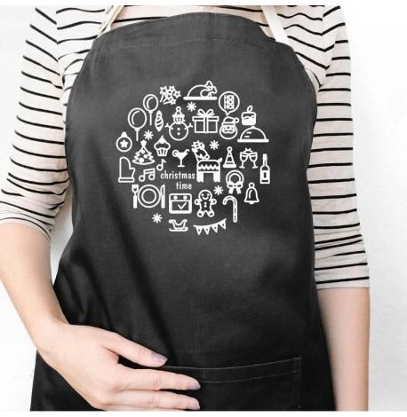 Фартук Christmas time (черный)