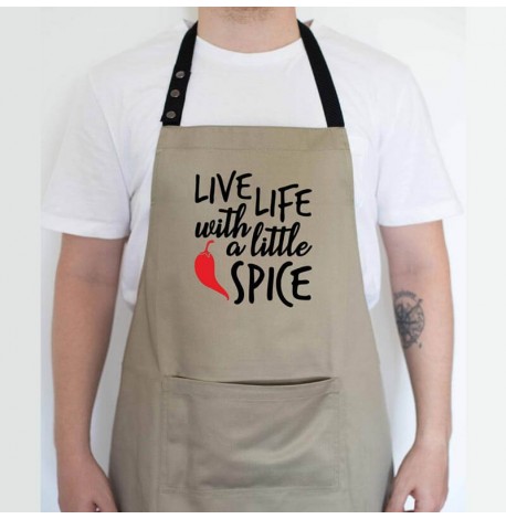 Фартук Live life with a little spice (бежевый)