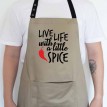 Фартук Live life with a little spice (бежевый)